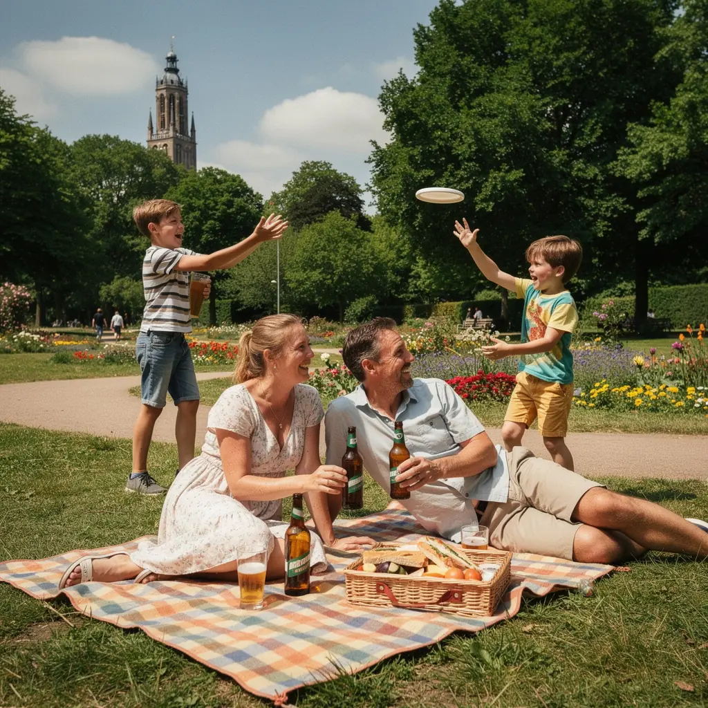 Een gezellige café op een terras in Haarlem, perfect voor een lunchpauze.